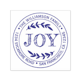 Julens nya år - Returadress för familjen Joy Självfärgande Stämpel