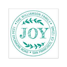 Julens nya år - Returadress för familjen Joy Självfärgande Stämpel