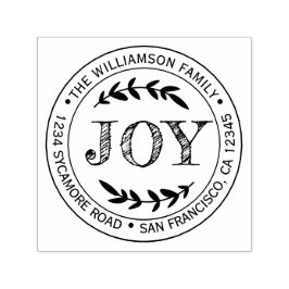 Julens nya år - Returadress för familjen Joy Självfärgande Stämpel