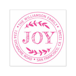Julens nya år - Returadress för familjen Joy Självfärgande Stämpel