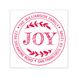 Julens nya år - Returadress för familjen Joy Självfärgande Stämpel