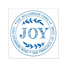 Julens nya år - Returadress för familjen Joy Självfärgande Stämpel