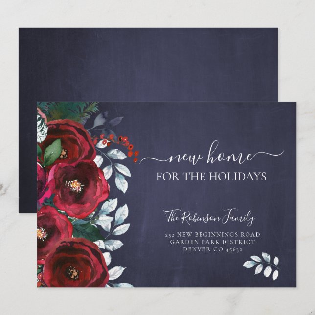 Julens nya hem för helgdagarnas flytta meddelande (Fram/baksida)