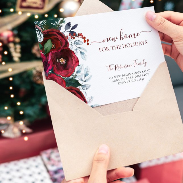 Julens nya hem för helgdagarnas flytta meddelande (Skapare uppladdad)