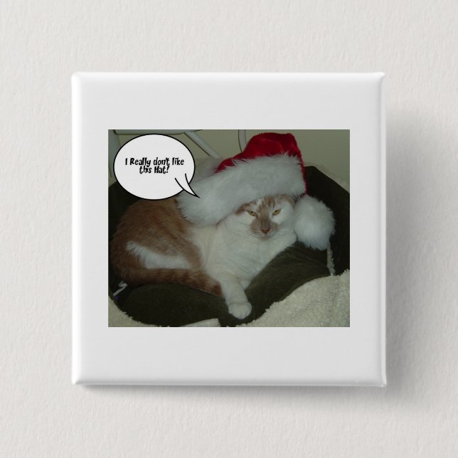 Julens Orange Tabby katt Humbug-knapp Knapp (Framsida)