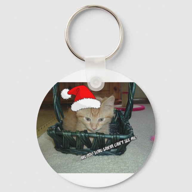 Julens Orange Tabby Kattunge Nyckelring (Framsida)