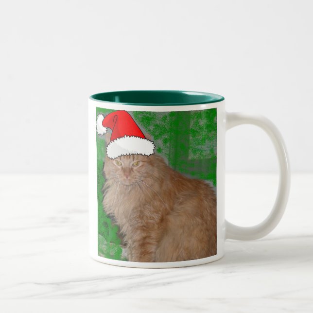 Julens Orange Tabby Kattunge Två-Tonad Mugg (Höger)