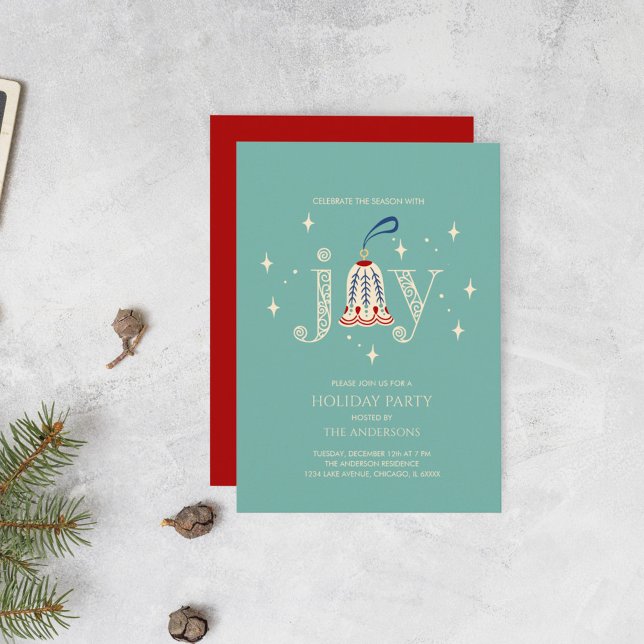 Julens Ornament Joy Julfest Inbjudningar (Skapare uppladdad)