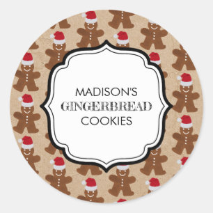 Julens Pepparkaksgubbe Cookies Helgdag Baking Runt Klistermärke