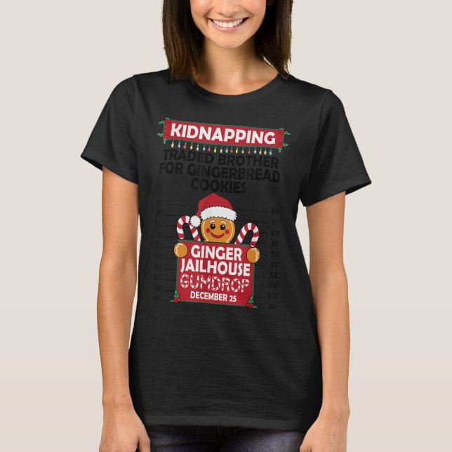 Julens Pepparkaksgubbe Ginger Jailhouse Kidnapn T Shirt (Framsida)