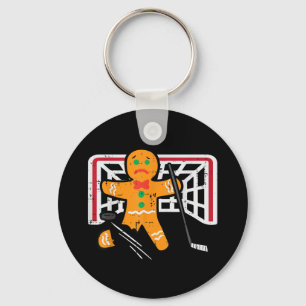 Julens Pepparkaksgubbe Ice Hockey Roligt Julafton Nyckelring