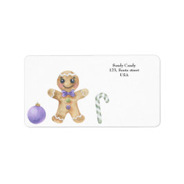 Julens pepparkaksgubbe-kaka adressetikett