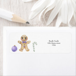 Julens pepparkaksgubbe-kaka returadress etikett