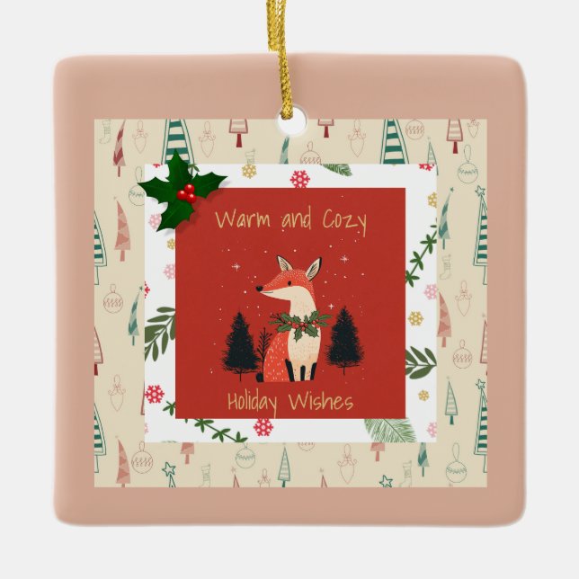 Julens Personlig för prydnadsföremål Mysiga Önskem Julgransprydnad Keramik (Framsida)