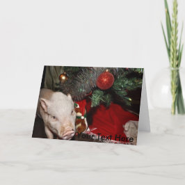 Julens Personlig Målad Mini Gris Card Helgkort