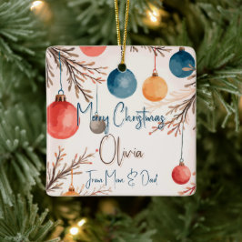 Julens Personlig Pastel Watercolor Ornament