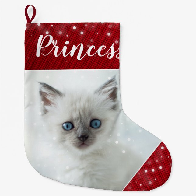 Julens Personlig Pet Photo Stocking Stor Julstrumpa (Framsidan)