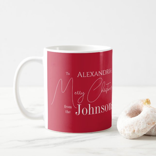 Julens Personlig Red Family Kaffemugg (Med munk)