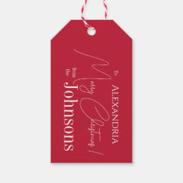 Julens Personlig Red Family Namn Presentetikett