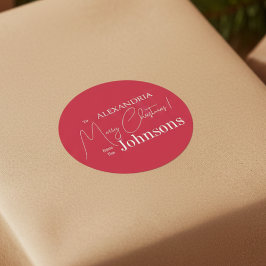 Julens Personlig Red Family Runt Klistermärke