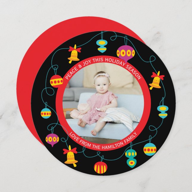 Julens Personlig Roligt Modern andedräkt Julkort (Fram/baksida)