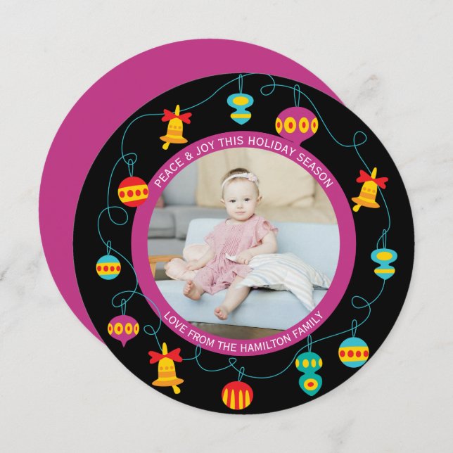 Julens Personlig Roligt Modern andedräkt Julkort (Fram/baksida)