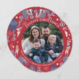 Julens Personlig Skandinavian Nordic Forest Julkort