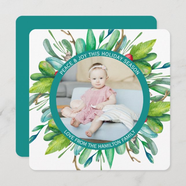 Julens Personlig Utandningsfoto Julkort (Fram/baksida)