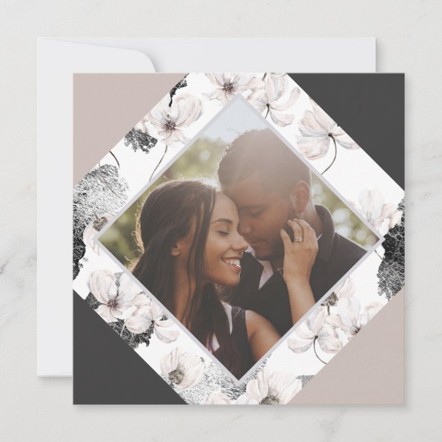 Julens Personlig Winter Flowers Photo Julkort (Framsida)