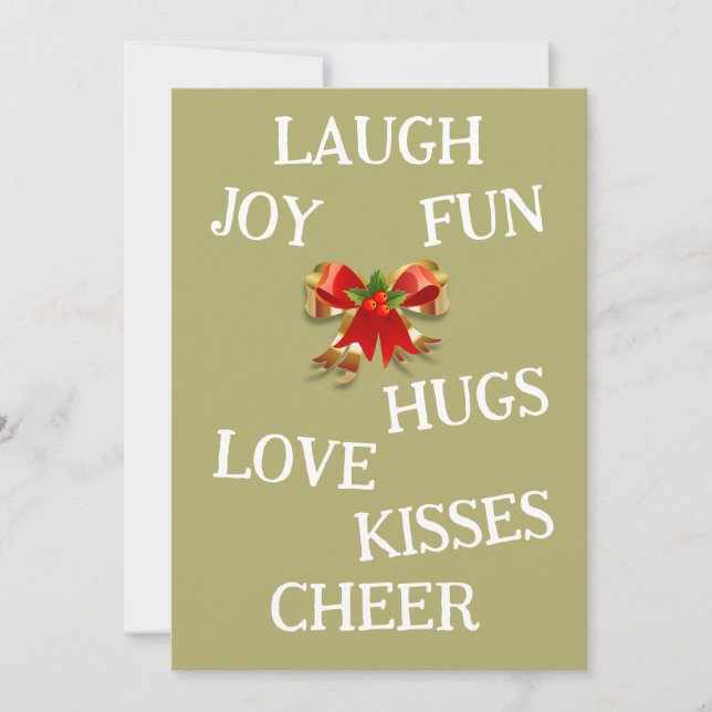 Julens platta Helgdag Card Julkort (Framsida)