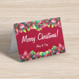 Julens poinsettia-kort kort