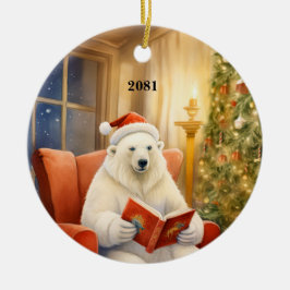 Julens Polar Bear Anpassa datum Ornament