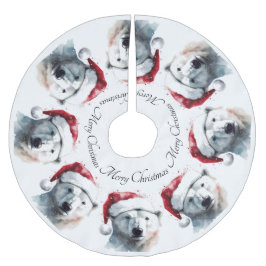 Julens Polar Bear, anpassade Julgransmatta Borstad Polyester