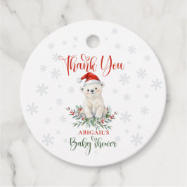Julens Polar Bear Baby Shower Tack Gåvor Etiketter