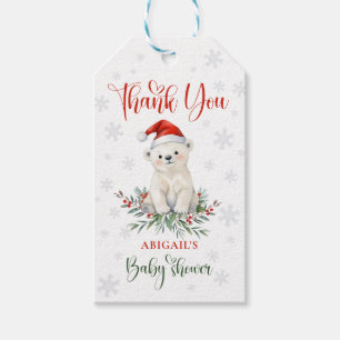 Julens Polar Bear Baby Shower Tack Presentetikett