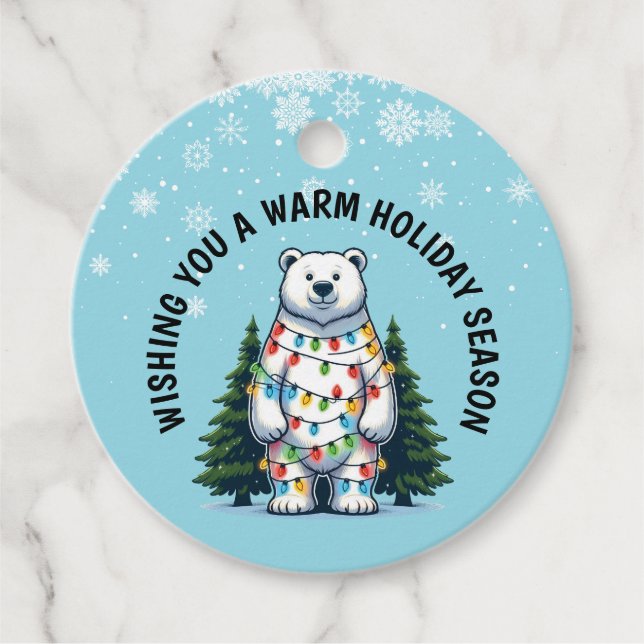 Julens Polar Bear Gåvor Etiketter (Framsida)