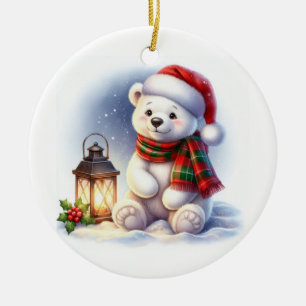 Julens Polar Bear Julgransprydnad Keramik