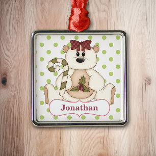 Julens Polar Bear Personlig Julgransprydnad Metall