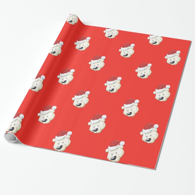 Julens Polar Bear Red Presentpapper (Utrullad)