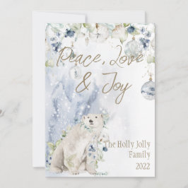 Julens Polar Bear Snö Foliage Guld Personalize