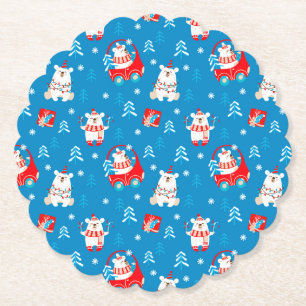 Julens Polar Bear Underlägg Papper