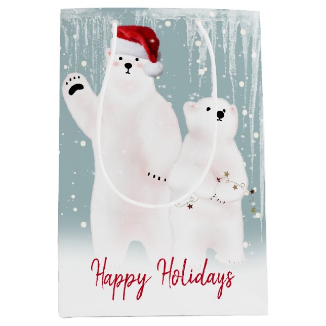 Julens Polar Bears Gift Bag (Framsidan)