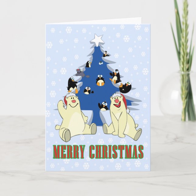 Julens Polar Bears Helgkort (Framsida)