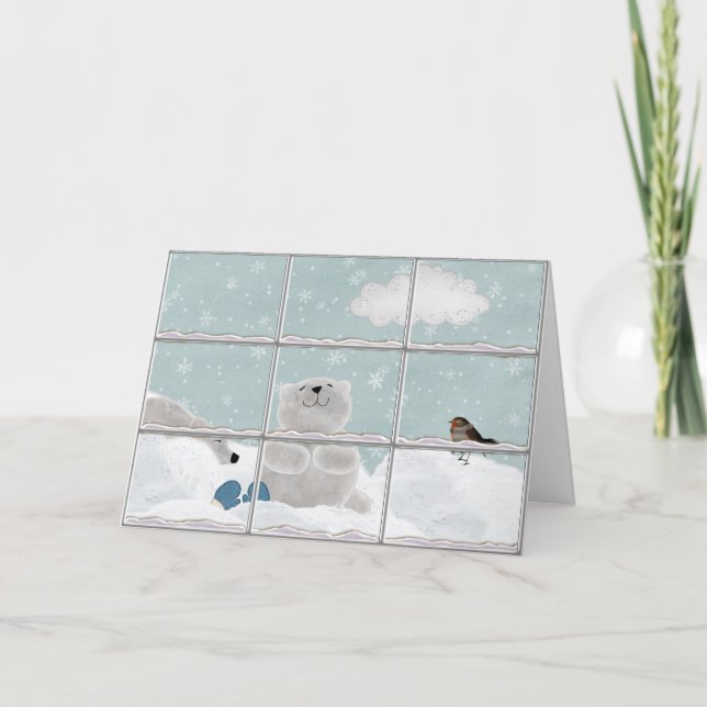 Julens Polar Bears Helgkort (Framsida)