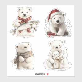 Julens Polar Bears Klistermärken