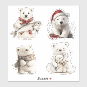 Julens Polar Bears Klistermärken