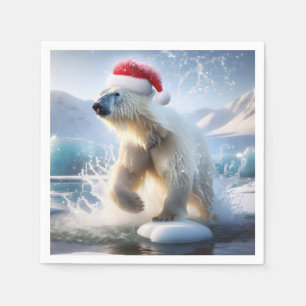 Julens Polar med julklapp Pappersservett