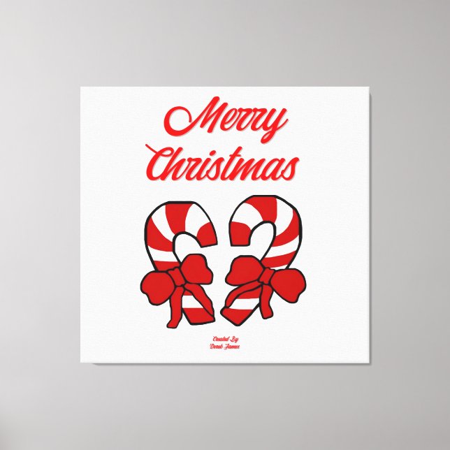 Julens Polkagrisar, arbetsyta Canvastryck (Framsida)