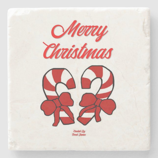 Julens Polkagrisar Marble Stone Underlägg (Framsidan)