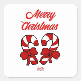 Julens Polkagrisar Square Sticker Fyrkantigt Klistermärke